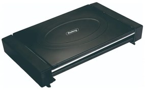 Gratar electric cu capac Rosberg R51015M, 1800W, 35x22 cm, 12 nervuri tubulare, Tava pentru grasime, Negru