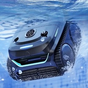 Robot fara fir pentru piscine Wybot C2, 65 W, 180 min, 200 m², Filtrare dubla, Functii autonome, Negru