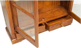 Vitrina, L109 36 H180 cm, 2 usi 2 sertare, lemn masiv