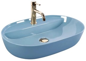 Lavoar pe blat Rea Aura oval 61 cm albastru lucios