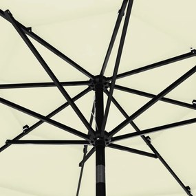 Umbrela de soare 3 niveluri, stalp de aluminiu, nisipiu, 3 m Nisip, 3 m
