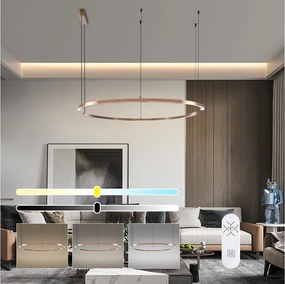 Immax NEO 07328L - Lustră LED dimabilă pe cablu FINO, 72W/230V, 120 cm, aur roz, Tuya + telecomandă