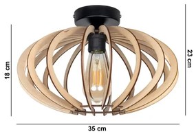 Lustră aplicată EARTH 1xE27/60W/230V neagră/bej