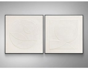 Set de 2 tablouri / Basorelief decoratiune perete Albos 100x100cm