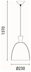 Lustră pe cablu 1xE27/15W/230V galben pr. 23 cm