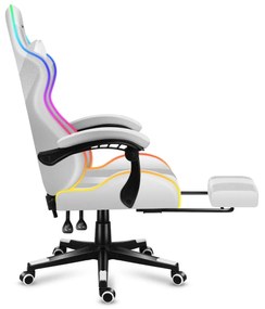 Fotoliu gaming Fusion 4.7 (alb + multicolor) (cu iluminat LED). 1087480