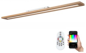 Panou LED RGBW dimabil Brilagi WOODY FRAME LED/34W/230V stejar + telecomandă