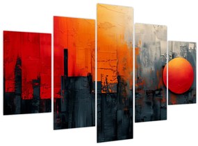 Tablou - Pictura abstractă a orașului (150x105 cm)