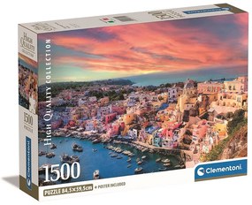 Orașe Procida Island Puzzle Compact Italia 1500 de piese Clementoni