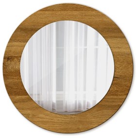 Oglinda rotunda imprimata Stejar rustic