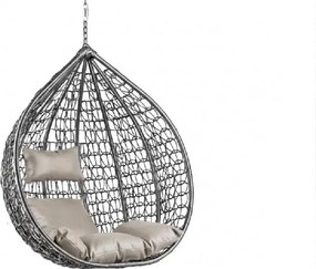 Scaun suspendat gri KOKON fara suport, perna deschisa