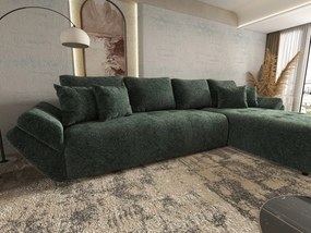 Colțar extensibil dumonde cu ladă de depozitare si sezut confortabil din spuma high-density, Berlin XL Euphoria Green 350x185 cm II