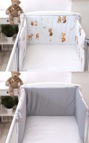 Aparatoare laterala patut, 2 fete, Roar!, velvet gri, 180 x 35 cm