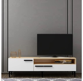 Masă TV/Dulap Sepada 1 (stejar + alb) . Promo -26%. 1095228