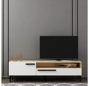 Masă TV/Dulap Sepada 1 (stejar + alb) . Promo -26%. 1095228