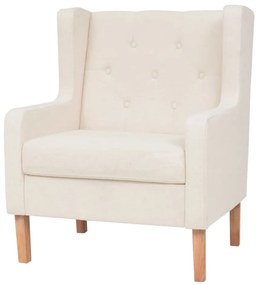 vidaXL Fotoliu, alb crem, material textil