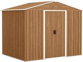 Outsunny Casută de Grădină, Magazie de Exterior pentru Unelte cu 2 Uși Culisante și 4 Prize de Aerisire, 236x174x190 cm, Gri | Aosom Romania