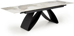 Masa extensibila Hilario marmura bej/negru - L180-260 x l90 x H75