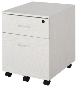 Vinsetto Dulap cu Sertar, cu 2 chei si cu 5 roti, dulap pentru depozitare documente, 40x44x54.6 cm, Design Compact, Alb | Aosom Romania