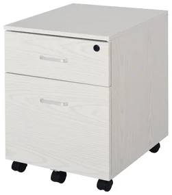 Vinsetto Dulap cu Sertar, cu 2 chei si cu 5 roti, dulap pentru depozitare documente, 40x44x54.6 cm, Design Compact, Alb | Aosom Romania