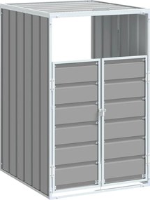 vidaXL Depozitare coș gunoi cu roți, 1 coș, gri, 72x81x115 cm, oțel