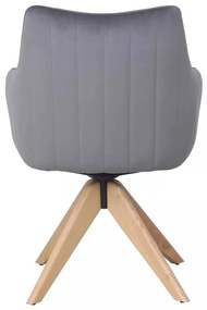 Scaun de bucătărie Azalia D Velvet, gri / stejar