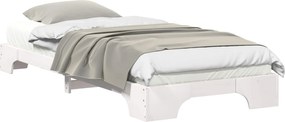 vidaXL Cadru de pat Alb 80 x 210 cm Lemn de pin masiv