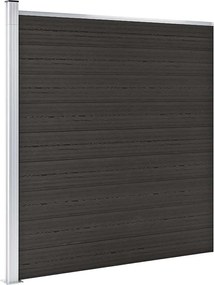 vidaXL Panou de gard, negru, 175x186 cm, WPC