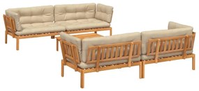 3209549 vidaXL Set canapele de grădină cu perne din paleți 5 piese lemn acacia
