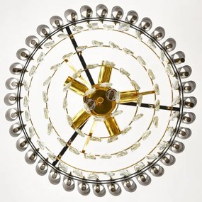 Brilagi - Candelabru cu lanț ECLIPSE 7xE14/10W/230V Ø 48 cm negru/auriu