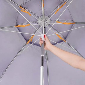 Umbrela de plaja Muhler YL1039, 200x200 cm, Protectie UV, Cadru din otel, Inclinare reglabila, Violet