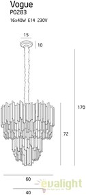 Candelabru elegant / Lustra moderna design lux Vogue 16L P0283 MX