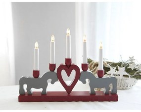 Decorațiune luminoasă de Crăciun roșie Leksand – Star Trading