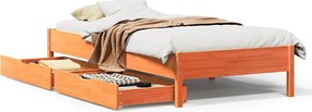 vidaXL Cadru pat fără saltea, maro ceruit, 75x190 cm, lemn masiv pin