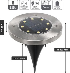 LED iluminat solar incorporat de grădină-Garth cu 3 LED-uri