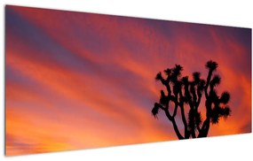 Tablou apus de soare deasupra siluetei unui copac (120x50 cm), în 40 de alte dimensiuni noi