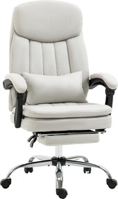 Vinsetto Scaun de birou cu funcție de masaj și încălzire, ergonomic, 66x67x110-118cm, Alb crem | Aosom Romania