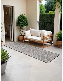 Covor tip traversă pentru interior și exterior alb-negru 80x250 cm Duet Kona – NORTHRUGS