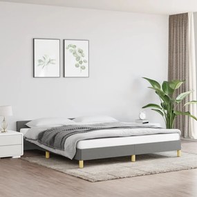 347424 vidaXL Cadru de pat cu tăblie, gri închis, 160x200 cm, textil