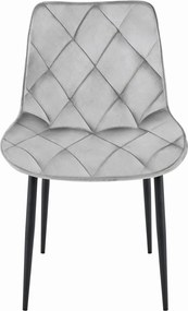OFERTA Scaun de luat masa din catifea TOR, gri deschis, calitatea II