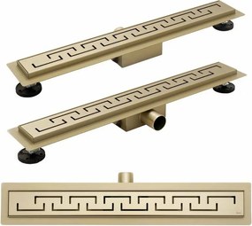 Set rigola pentru dus plus capac 90 cm Rea Greek Auriu
