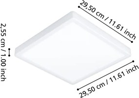 Eglo 901379 - Plafonieră LED RGBW FUEVA-Z, dimabilă, cu sticlă fumurie, LED 13,5 W, 230 V, 29,5 cm, IP44, alb