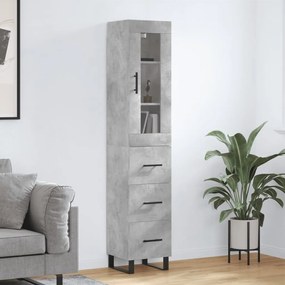 vidaXL Dulap înalt, gri beton, 34,5x34x180 cm, lemn prelucrat