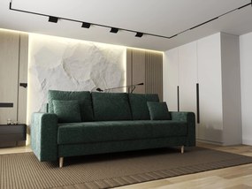 Canapea extensibilă dumonde cu ladă de depozitare si sezut confortabil din spuma high-density, Kronos Euphoria Verde 210x100 cm