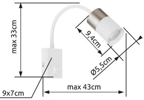Spot de perete Globo 57851W BRISBON 1xGU10/25W/230V