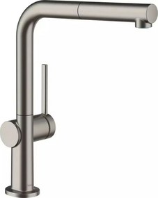 Baterie bucatarie cu dus extractibil Hansgrohe Talis M54 270 cu 1 jet finisaj negru-crom periat fara sBox