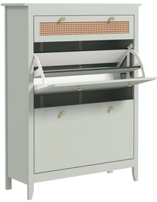 HOMCOM Sertar pentru 12 perechi de pantofi, cu 1 sertar extensibil, 2 sertare pliante, comodă pentru pantofi, 88 x 30 x 120 cm, Verde | Aosom Romania