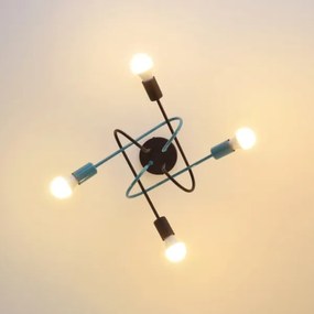 Lustră aplicată OXFORD 4xE27/15W/230V negru/turcoaz