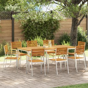 vidaXL Scaun pentru Grădină 8 pcs Maro Lemn masiv de acacia