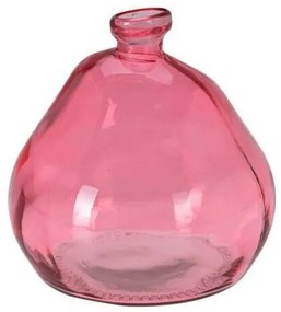 Vaza Serpentine din sticla reciclata, roz, 17x19 cm